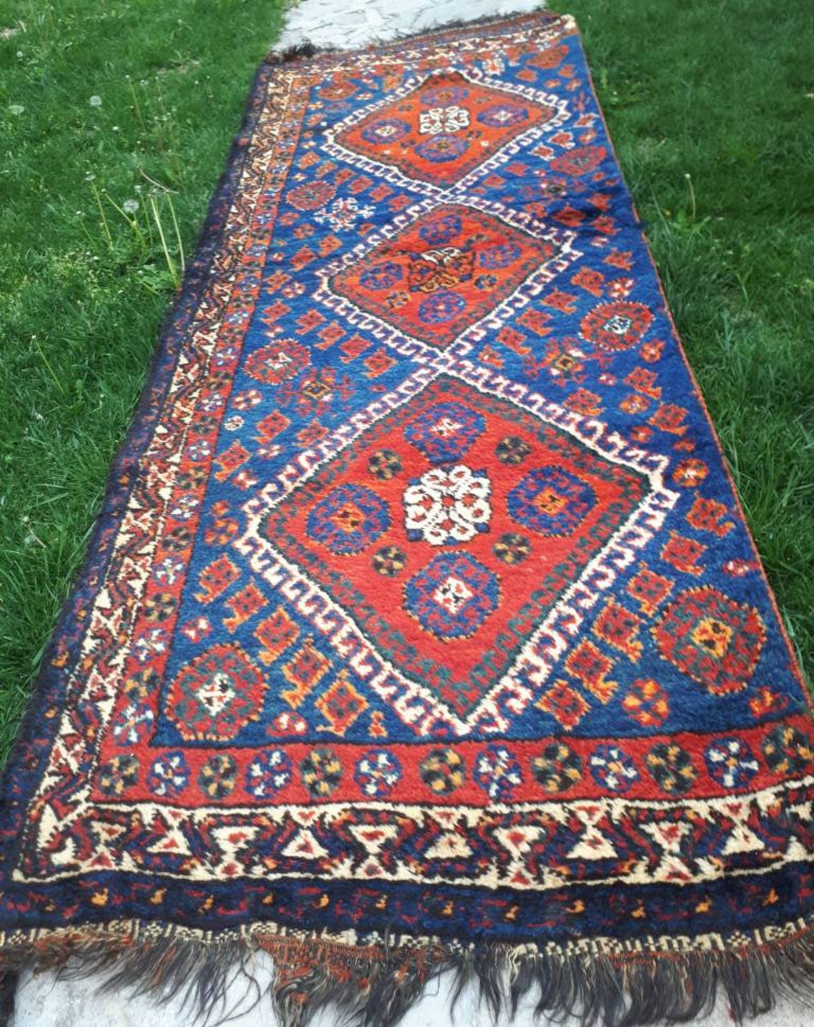 Hand Knotted Rug Runner / Vintage Wool Oushak Rug Runner / Etsy