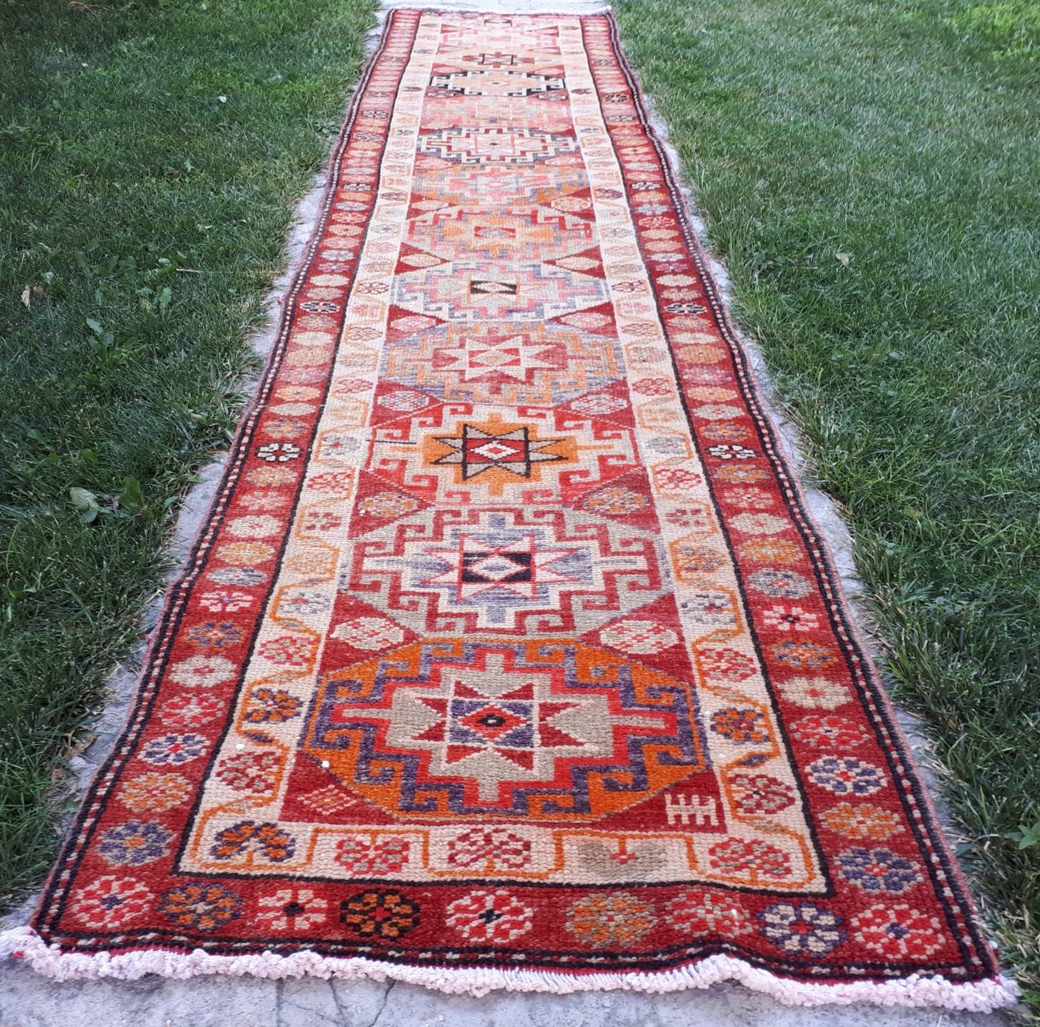 Oushak Runner Rug 2.7x12.6 ft Handmade Turkish Runner Rug Etsy