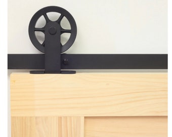Sliding Barn Door Hardware Kit - T Shape Spoke Wheel Design Roller (Choice of Track Length)