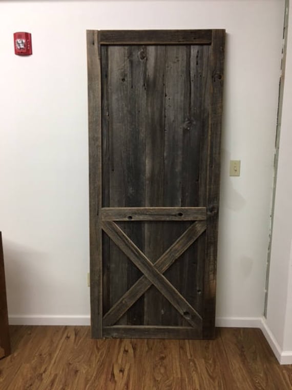 Reclaimed Wood Barn Door Half X Brace Sliding 36 84 One Reclaimed Wood Barn Door Half X Brace, Sliding Half Barn Door