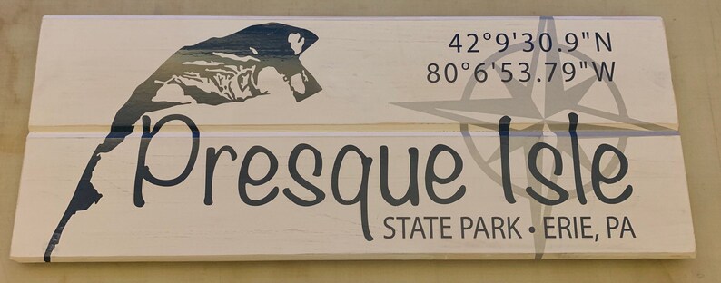 Presque Isle State Park Longitude Latitude Coordinates Etsy