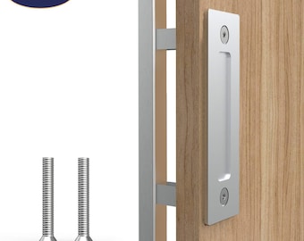 Stainless Steel Barn Door Pull & Flush Handle Combo  - Choice of SQUARE or ROUND