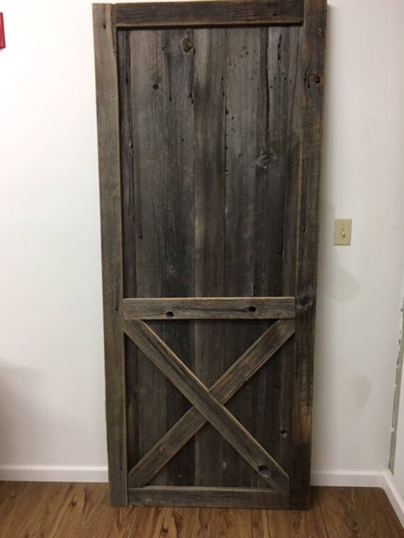 Reclaimed Wood Barn Door Half X Brace Sliding Door 36 X 84 One Etsy