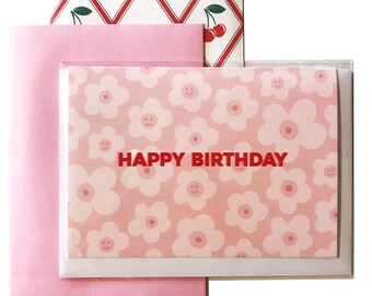 Happy Birthday Boob Floral Birthday Card A6