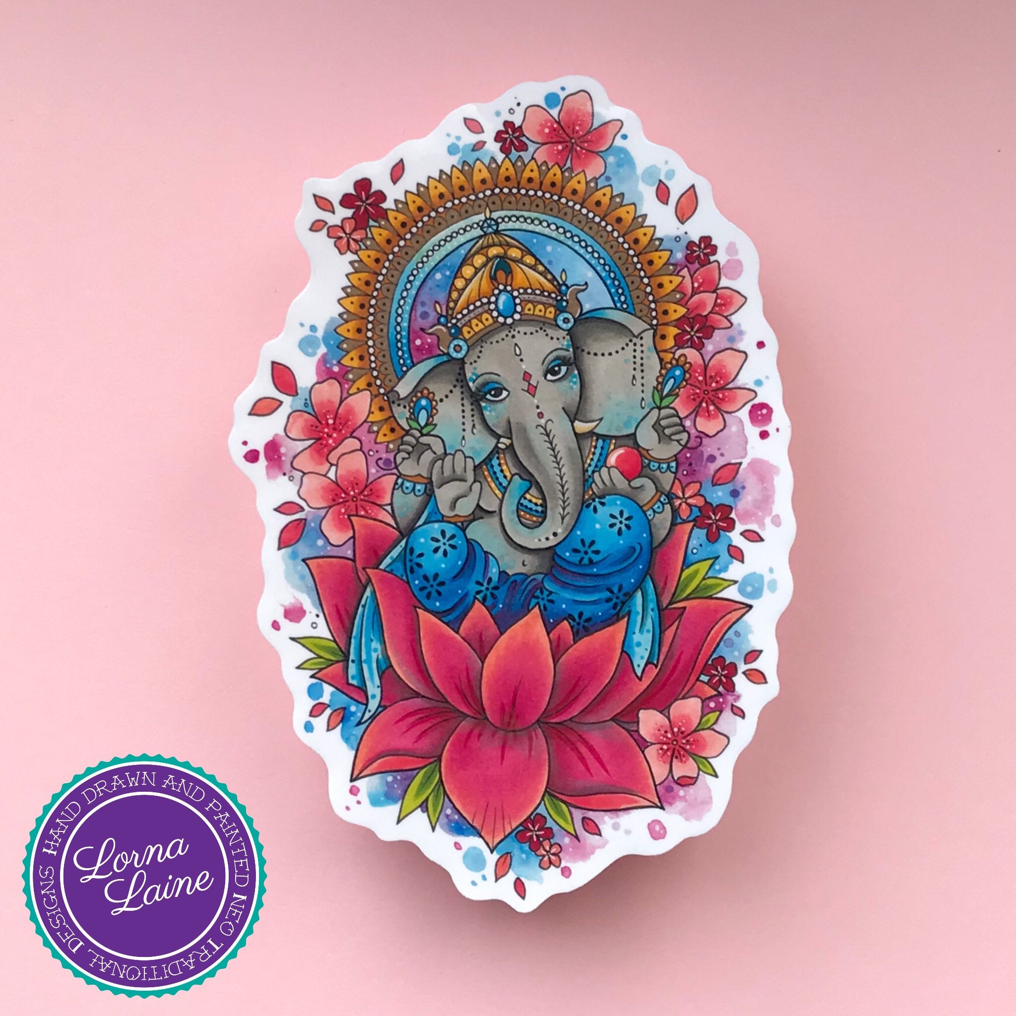 Ganesha Vinyl Sticker Tattoo Print Vinyl Decal Tattoo Etsy