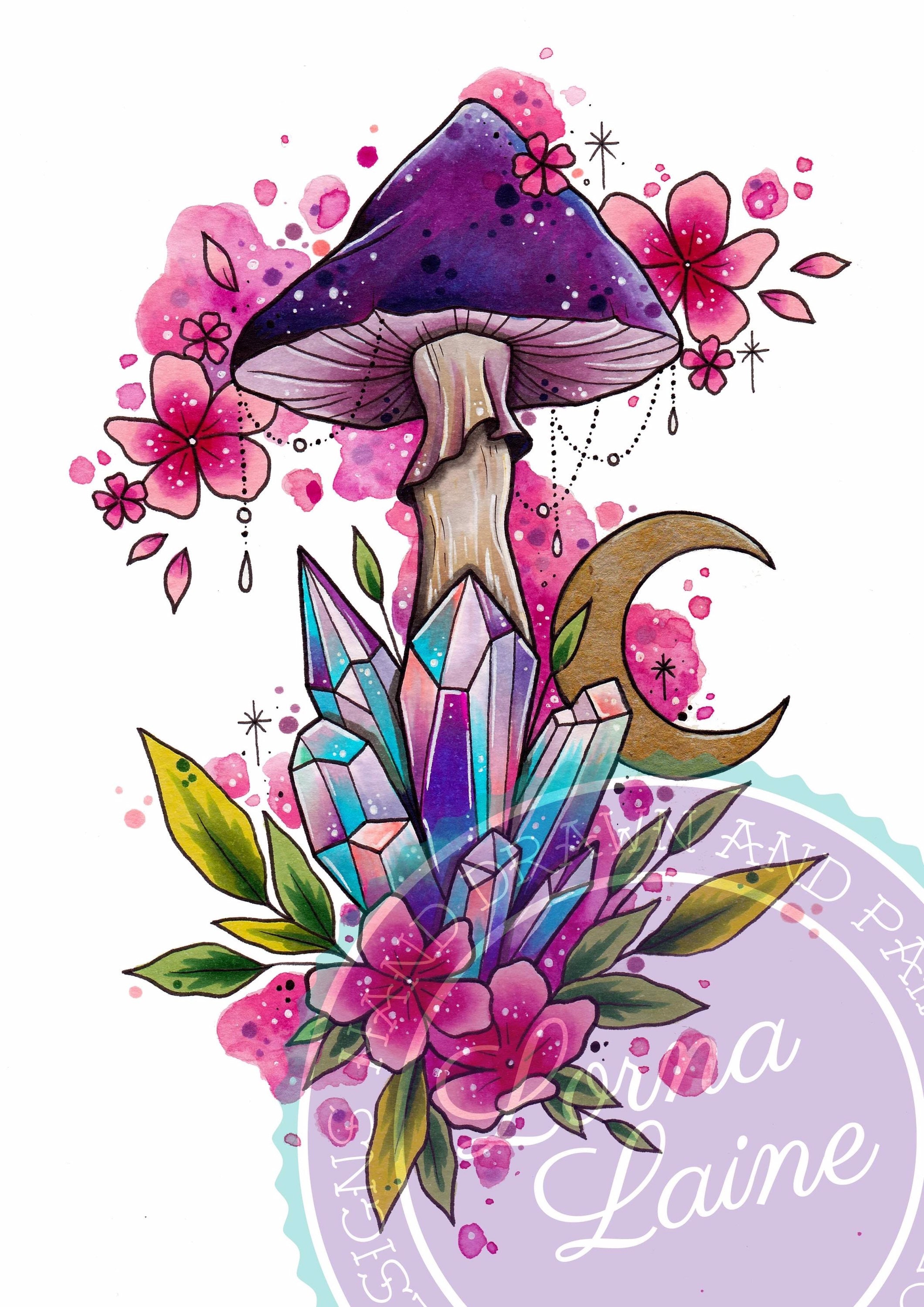 COLORFUL MUSHROOMS TATTOO SHEE - The Toy Box