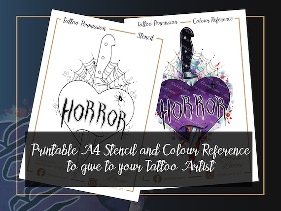 Horror Heart Tattoo Design, Tattoo Permission, Tattoo Ticket