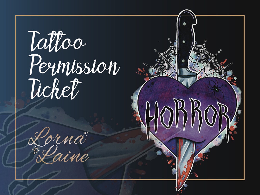 Horror Heart Tattoo Design, Tattoo Permission, Tattoo Ticket, Tattoo Flash, Horror Movie Art ...