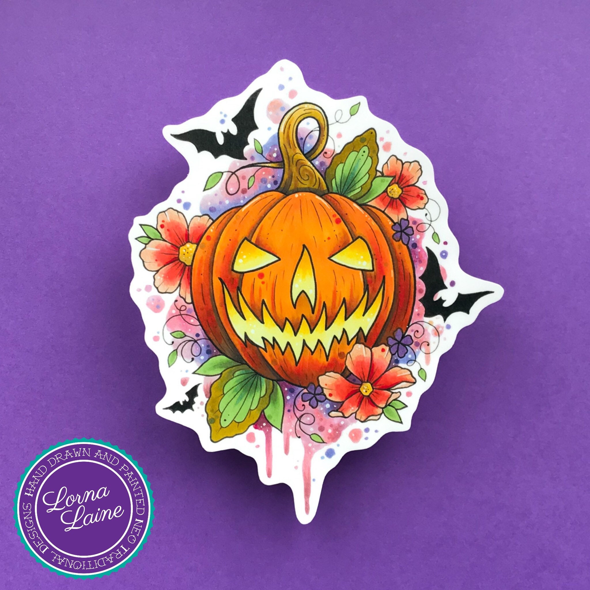 Cute Jack-o-Lantern Vinyl Sticker Stickers Paper & Party Supplies ...