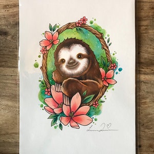 Sloth  tattoo design by ArieeArt on DeviantArt