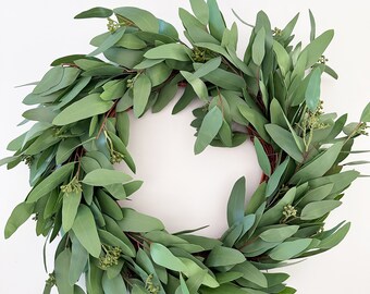 24" Faux Seeded Eucalyptus Wreath