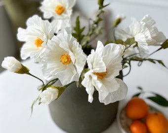 Faux White Poppy Flower