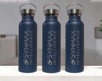 Engraved Water Bottle, Custom Logo, 20oz Stainless Steel, Employee Gift