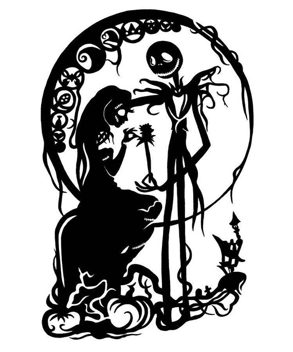 Nightmare before Christmas Jack and Sally decal. | Etsy