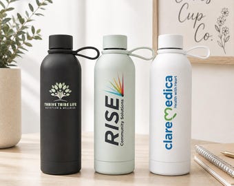 Personalized Water Bottles, Logo Water Bottle, Company Logo Bottles, Custom Water Bottles, Company Logo Bottles, Employee Gift, Custom Cup
