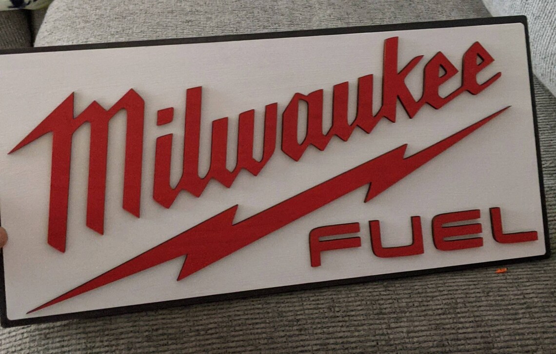 Milwaukee Fuel 3 layer wooden sign Etsy