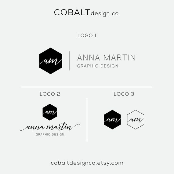 Geometric Logo Hexagon Logo Initials Logo Modern Logo Logo Etsy