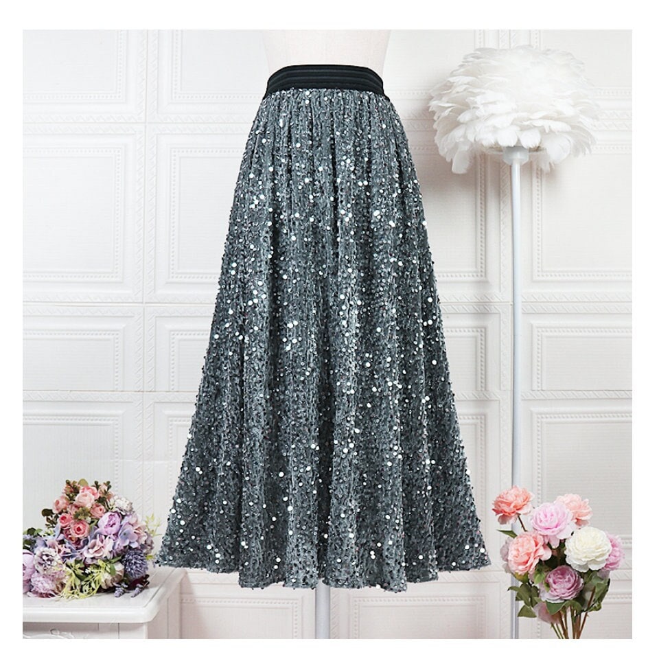 A Line Sequin Skirt Etsy Australia