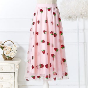 Handmade Quality Pink Tulle Skirt With Sparkle Strawberry