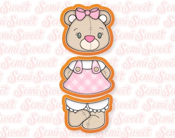 Valentines Cookie Cutter Valentines Teddy Bear Cookie Cutter Cute Gift for Girl Stackable Set