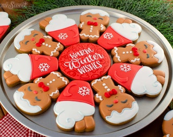 Christmas Cookie Cutter Christmas Gingerbread Hot Cocoa Gingerbread Cookie Cutter Platter Set Teacher Christmas Gift Merry Christmas Party