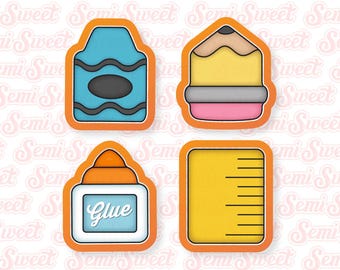 Back to School Cookie Cutters Chubby School Supplies Mini Cookie Cutter Set School Supplies Cookie Cutter Cute Gift for Teacher