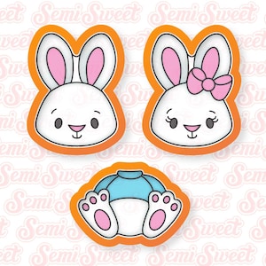 Easter Cookie Cutter Bunny Boy Bunny Girl Cookie Cutter Set 3-Piece Bunny Easter Gift
