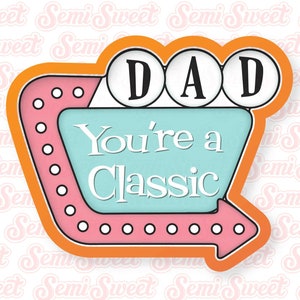 Father&#39;s Day Cookie Cutter Fathers Day Retro Sign Cookie Cutter Plaque Gift for Dad Motel Sign Cookie Cutter Classic Dad Father&#39;s Day Gift