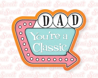 Father's Day Cookie Cutter Fathers Day Retro Sign Cookie Cutter Plaque Gift for Dad Motel Sign Cookie Cutter Classic Dad Father's Day Gift