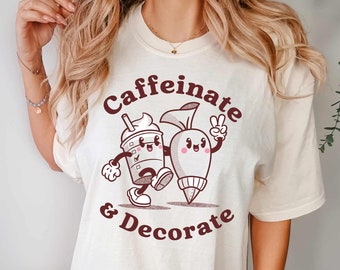 Caffeinate & Decorate Ivory Unisex T-Shirt