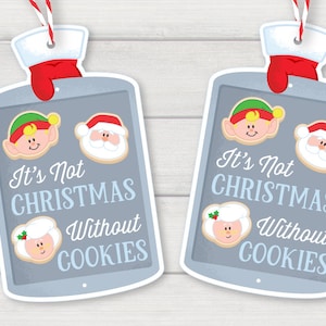 No es Navidad sin galletas Etiqueta de regalo de Navidad imprimible Favor Descarga instantánea