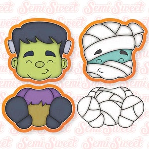 Halloween Cookie Cutter Monster Set 3-Piece Frankenstein and Mummy Cookie Cutter Set