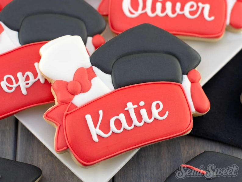 Graduation Cookie Cutter Graduation Cap Diploma Cookie Cutter Banner Personalized Graduation Cookie Cutter image 2