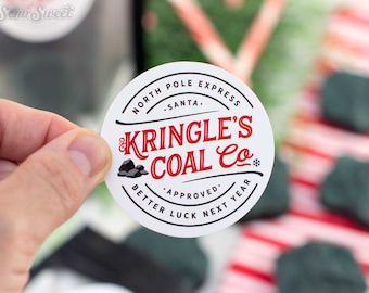 Kringle's Coal Co 2.5" Tag Sticker - Pack of 25