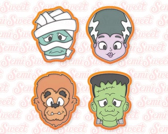 Halloween Cookie Cutter Classic Monster Heads Cookie Cutter Set Halloween Monster Cookie Cutter Set