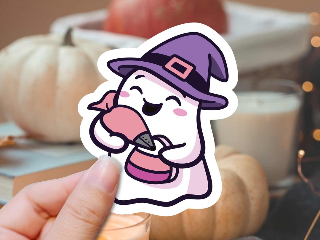 Halloween Ghost Sticker Cute Ghost Sticker Cute Witch Sticker Cute Fall ...
