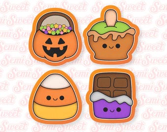 Halloween Cookie Cutter Candy Cookie Cutter Set Candy Corn Cookie Cutter Trick or Treat Cookies Caramel Apple Cookie Cutter