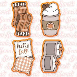 Autumn Cookie Cutter Cozy Fall Cookie Cutter Set Pumpkin Spice Cookie Cutters Latte Pillow Cookie Cutter Set Fall Candles