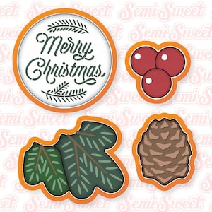 Christmas Cookie Cutter Christmas Pine Wreath with Pine Cone Cookie Platter Set Christmas Craft Teacher Christmas Gift Merry Christmas Party