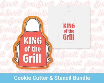 Apron Cookie Cutter and Stencil Bundle