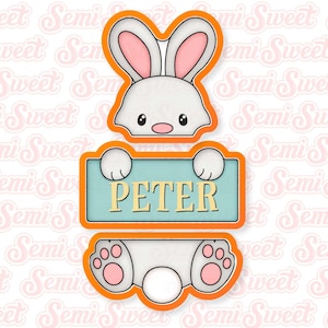 Easter Cookie Cutter Bunny Cookie Cutter Plaque Personalized Cookie Cutter Set 3-Piece Easter Gift