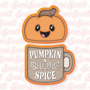 2-Pc Pumpkin Spice Mug Cookie Cutter Set Autumn Cookie Cutters Fall Cookie Cutters Pumpkin Cookie Cutter Pumpkin Spice Cookie Cutter