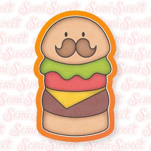 Father&#39;s Day Cookie Cutters Thin Burger Cookie Cutter Hamburger Cookie Cheeseburger Cookie Cutter Cute Gift for Father&#39;s Day Gift for Dad