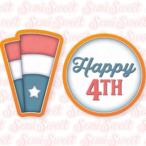 Bunting Platter Cookie Cutter Set 4th of July Cookie Platter Set