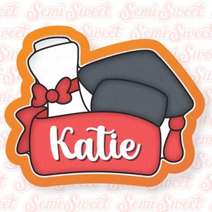 Graduation Cap Diploma Banner Cookie Cutter