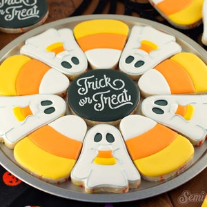 Halloween Cookie Cutter Ghost Halloween Candy Corn Cookie Cutter Platter Set Halloween Teacher Gift Halloween Party