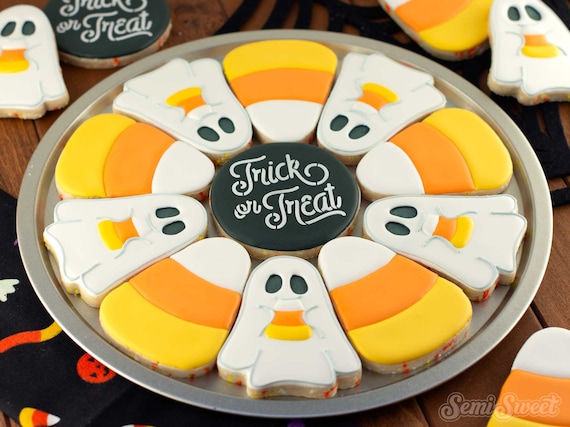 Halloween Cookie Cutter Ghost Halloween Candy Corn Cookie Cutter Platter Set Halloween Teacher Gift Halloween Party