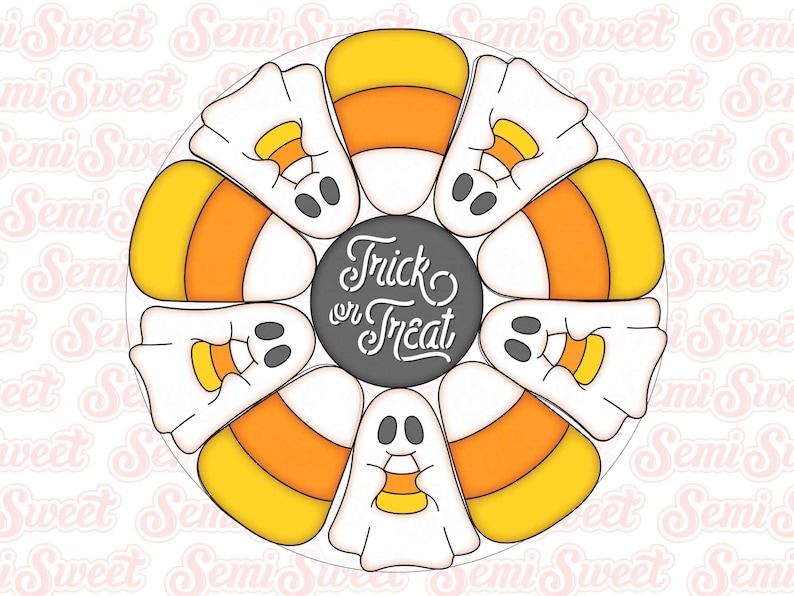 Halloween Cookie Cutter Platter Set with Ghosts and Candy corn