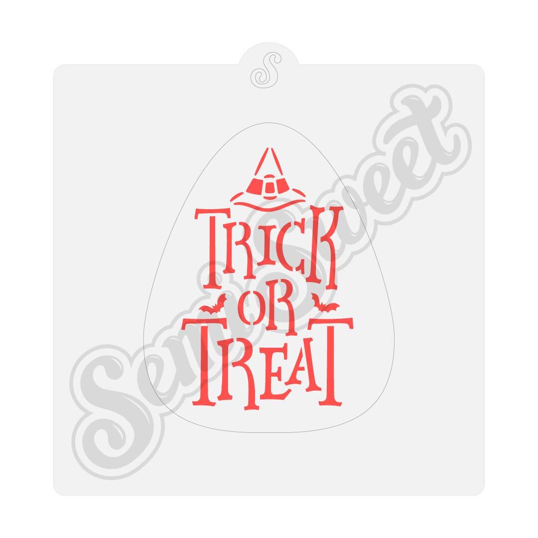 Trick or Treat Candy Corn Stencil Halloween Cookie Stencil - Etsy