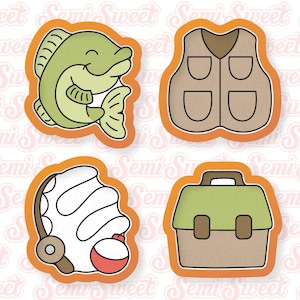 Father&#39;s Day Cookie Cutter Fishing Cookie Cutter Father&#39;s Day Gift for Dad Cookie Cutter Set